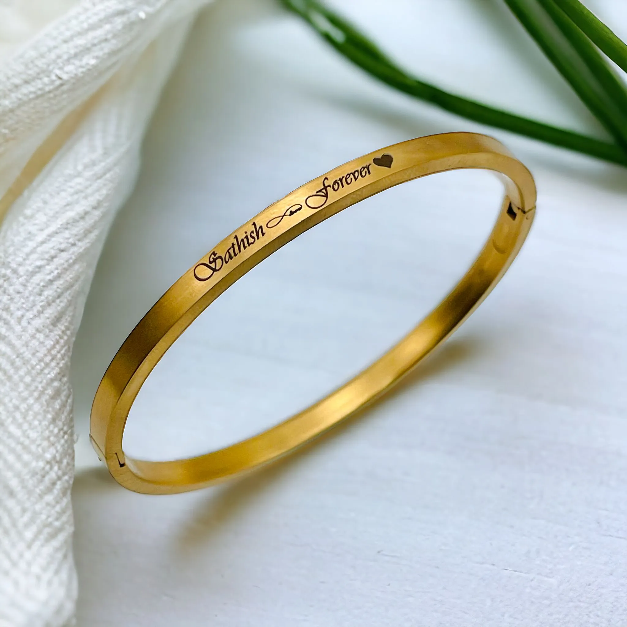 4mm Matte Finish 316 Surgical Stainless Steel Silver Customized Personalised Laser Engraved Kada Bangle Bracelet Unisex