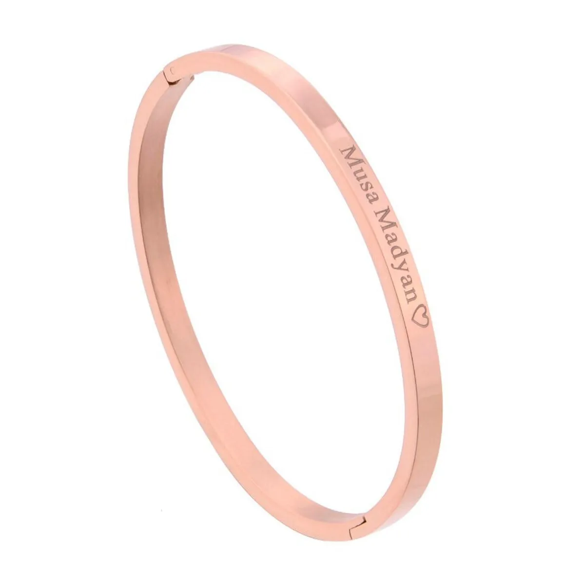 4mm Matte Finish 316 Surgical Stainless Steel Silver Customized Personalised Laser Engraved Kada Bangle Bracelet Unisex