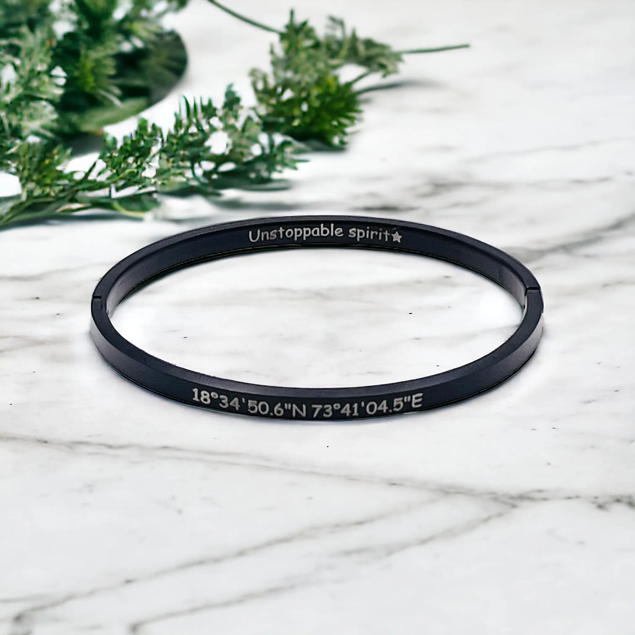 4mm Matte Finish 316 Surgical Stainless Steel Silver Customized Personalised Laser Engraved Kada Bangle Bracelet Unisex