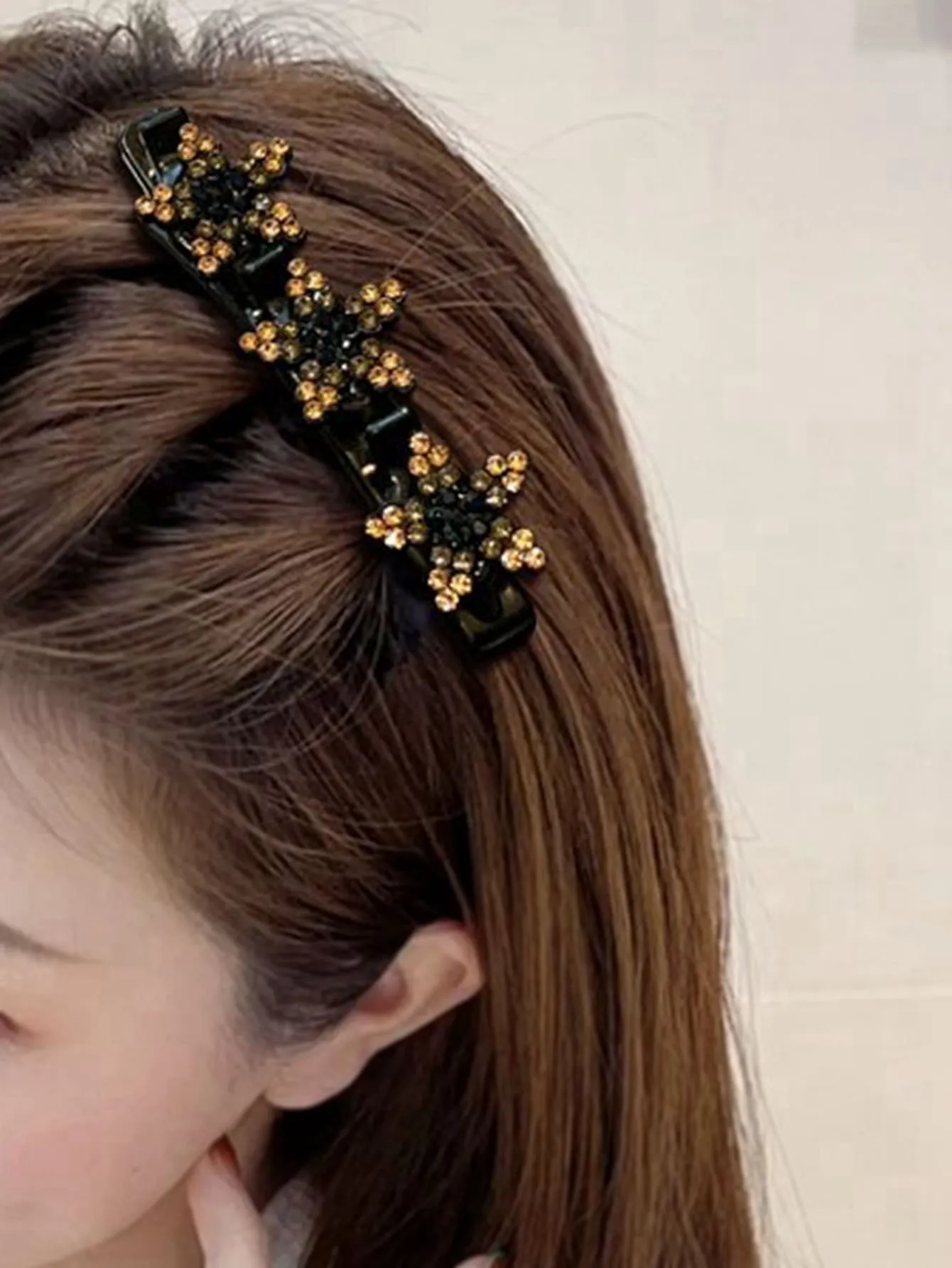 4pcs Rhinestone Flower Decor Hair Clip for Women Barrette Styling Hair