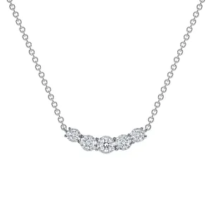 5 Stone Natural Diamond Pendant Necklace