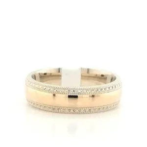 6mm Two Tone Wedding Band