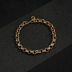 8mm Gold Filled Diamond Cut Pattern Belcher Bracelet 6/8 Inch