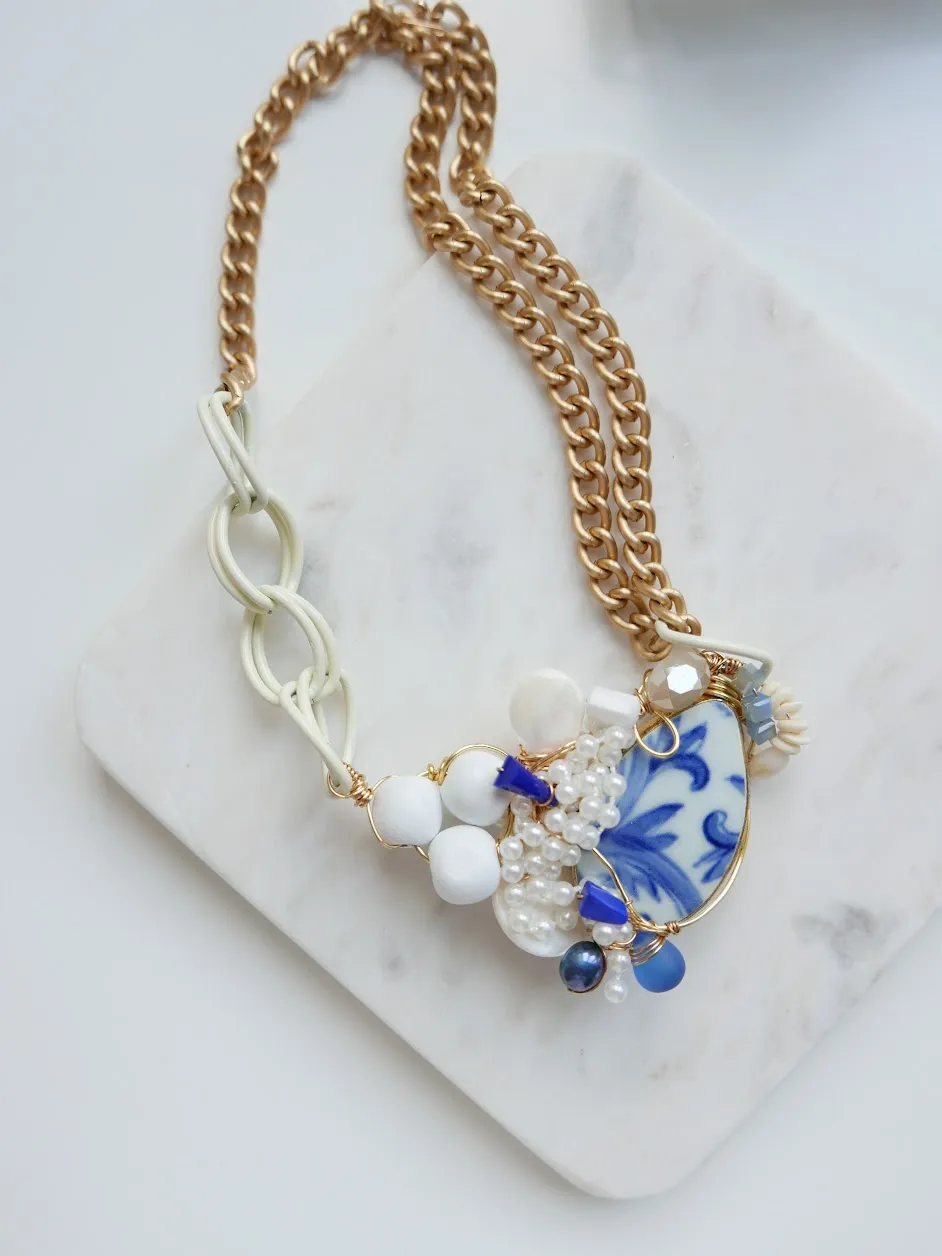 A New Story- Porcelain Statement Necklace