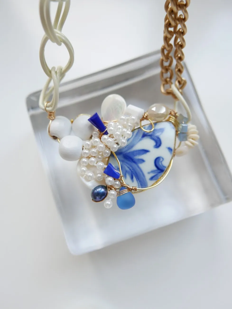 A New Story- Porcelain Statement Necklace