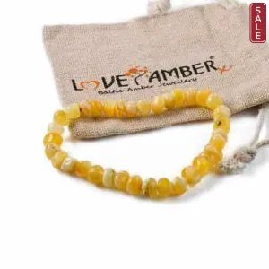 Adult Butterscotch Ambrosia Baltic Amber Stretch Bracelet