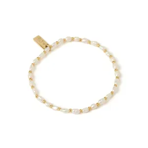 Amber Pearl and Gold Bracelet