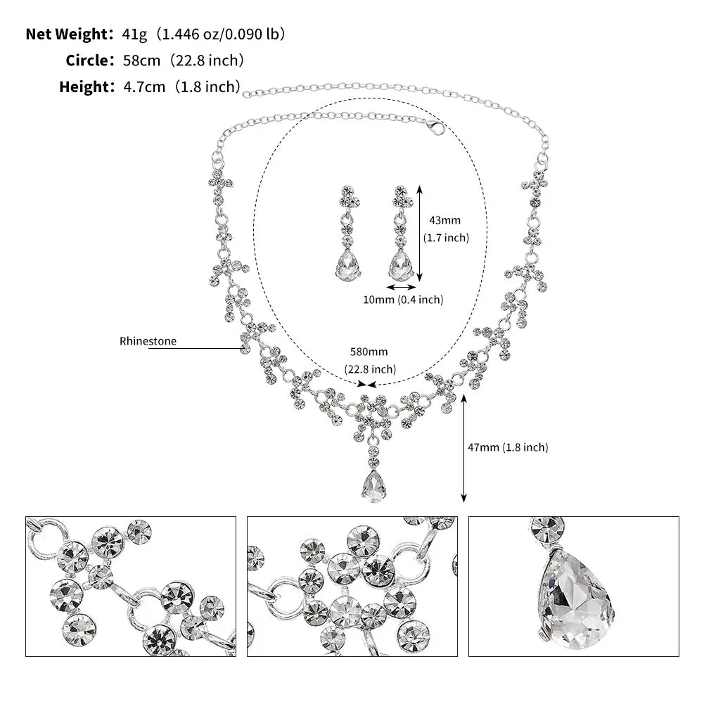 American retro necklace set for women cross-border jewelry bride wedding jewelry rhinestone pearl earrings necklace two-piece set