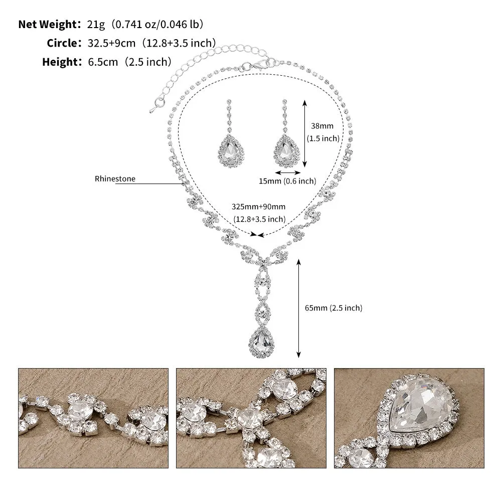 American retro necklace set for women cross-border jewelry bride wedding jewelry rhinestone pearl earrings necklace two-piece set