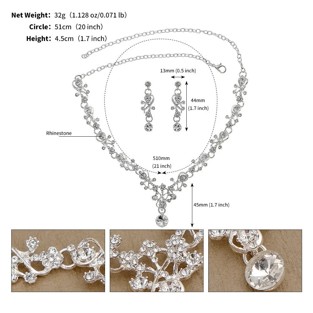 American retro necklace set for women cross-border jewelry bride wedding jewelry rhinestone pearl earrings necklace two-piece set