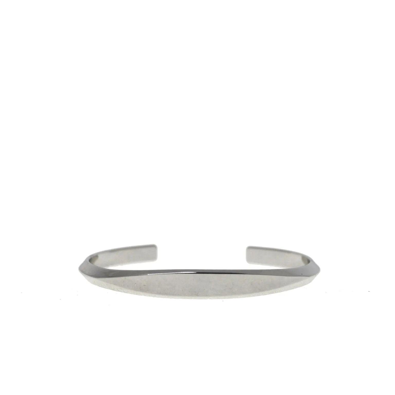 Angled Flat Face Cuff in Silver