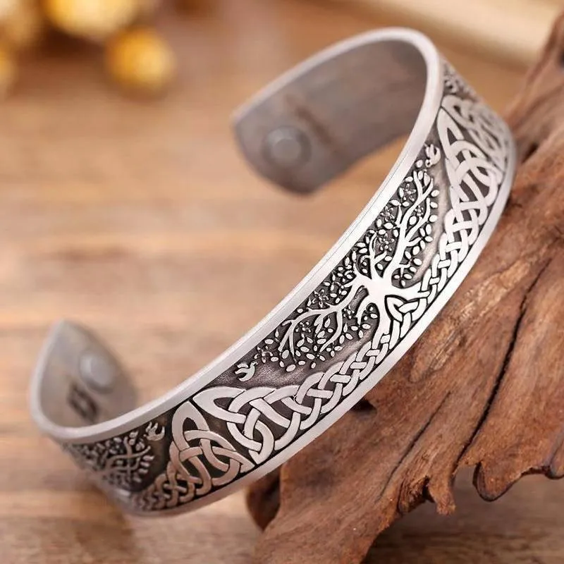 Antique Celtic Cuff Bangle - Yggdrasil Roots