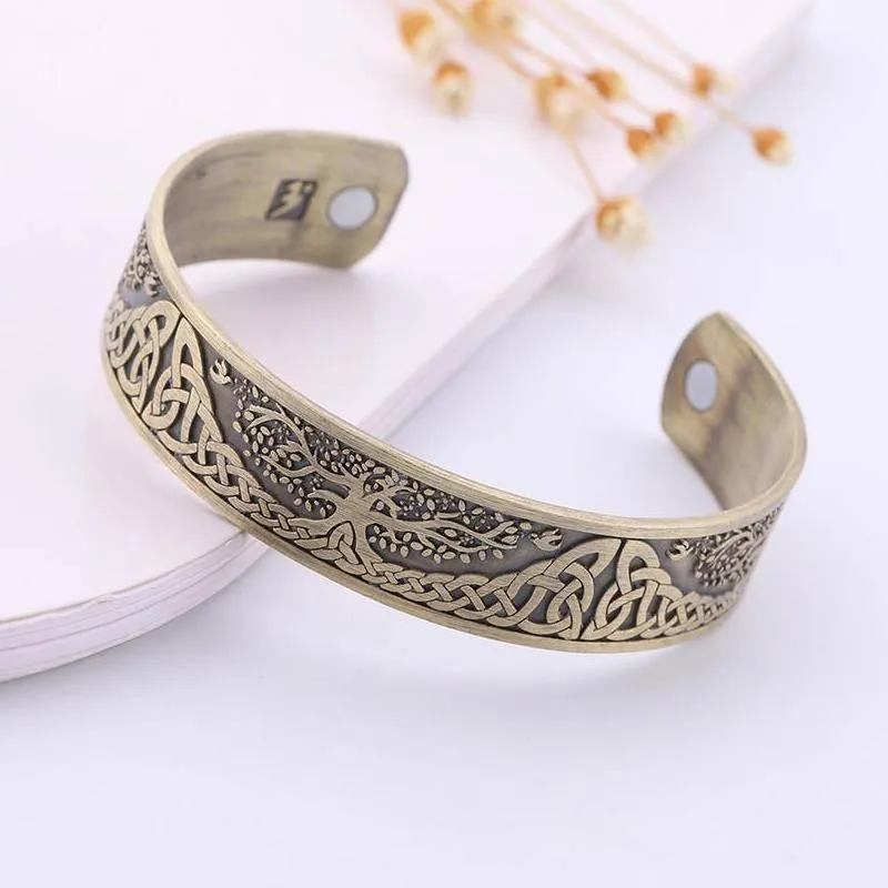 Antique Celtic Cuff Bangle - Yggdrasil Roots