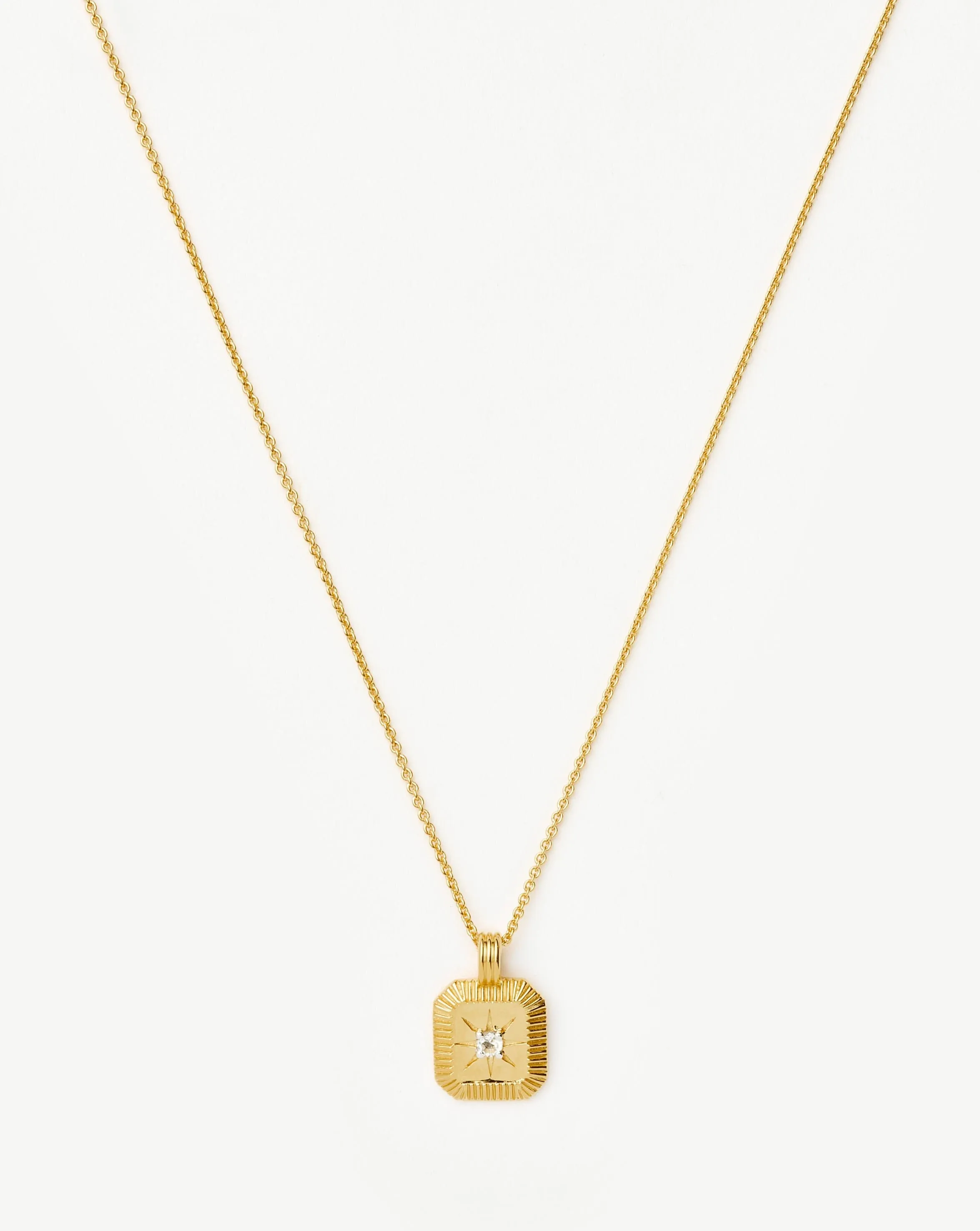 April Birthstone Pendant Necklace | 18ct Gold Vermeil/Crystal