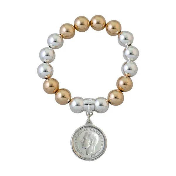 BALL BRACELET WITH SHILLING COIN