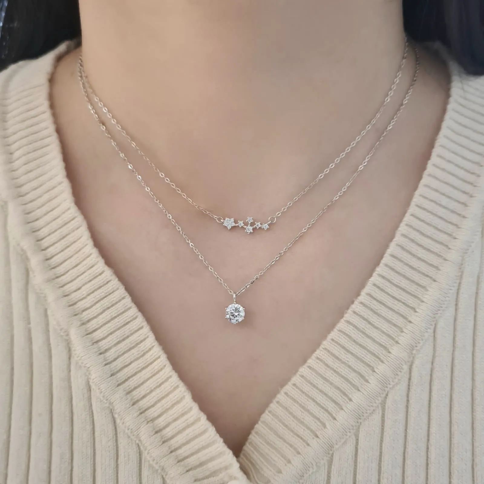 Basic Gem Necklace 925 Silver