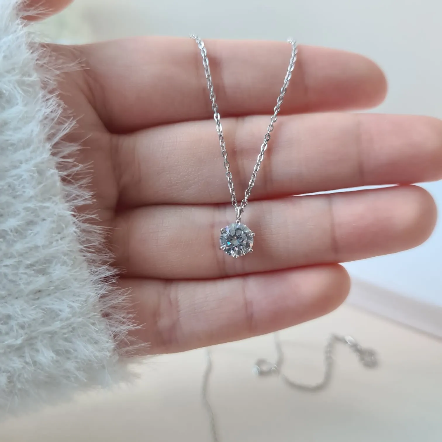 Basic Gem Necklace 925 Silver