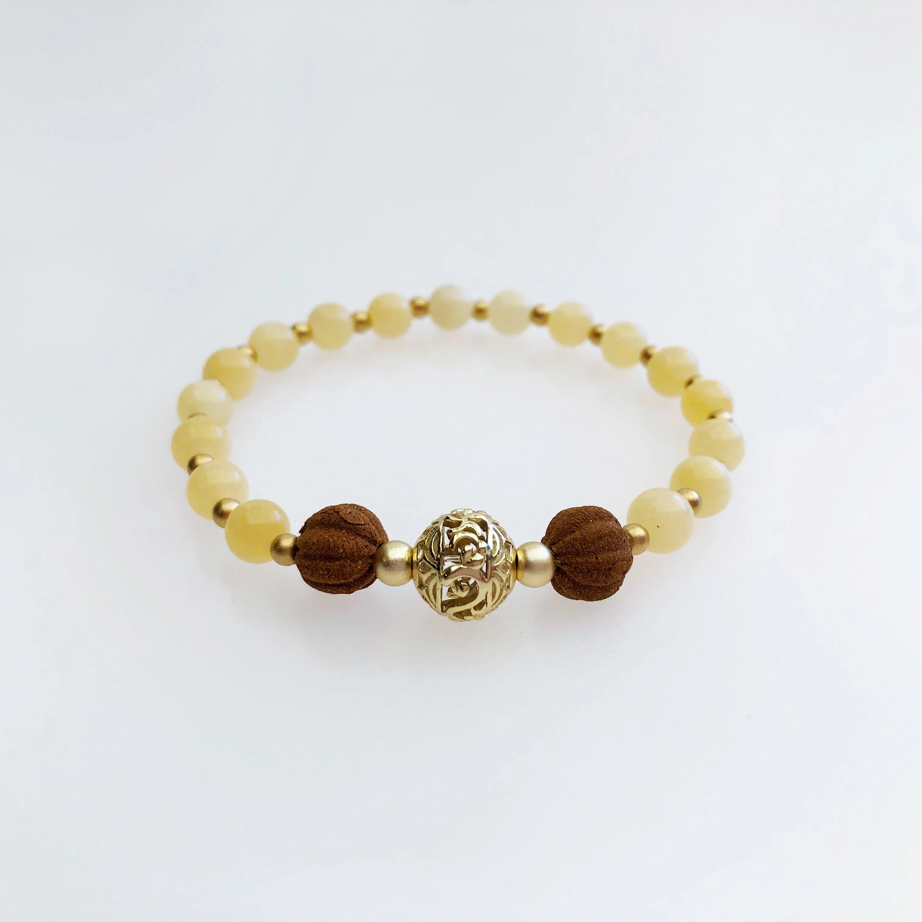 Beaded Amber Herbal Bracelet