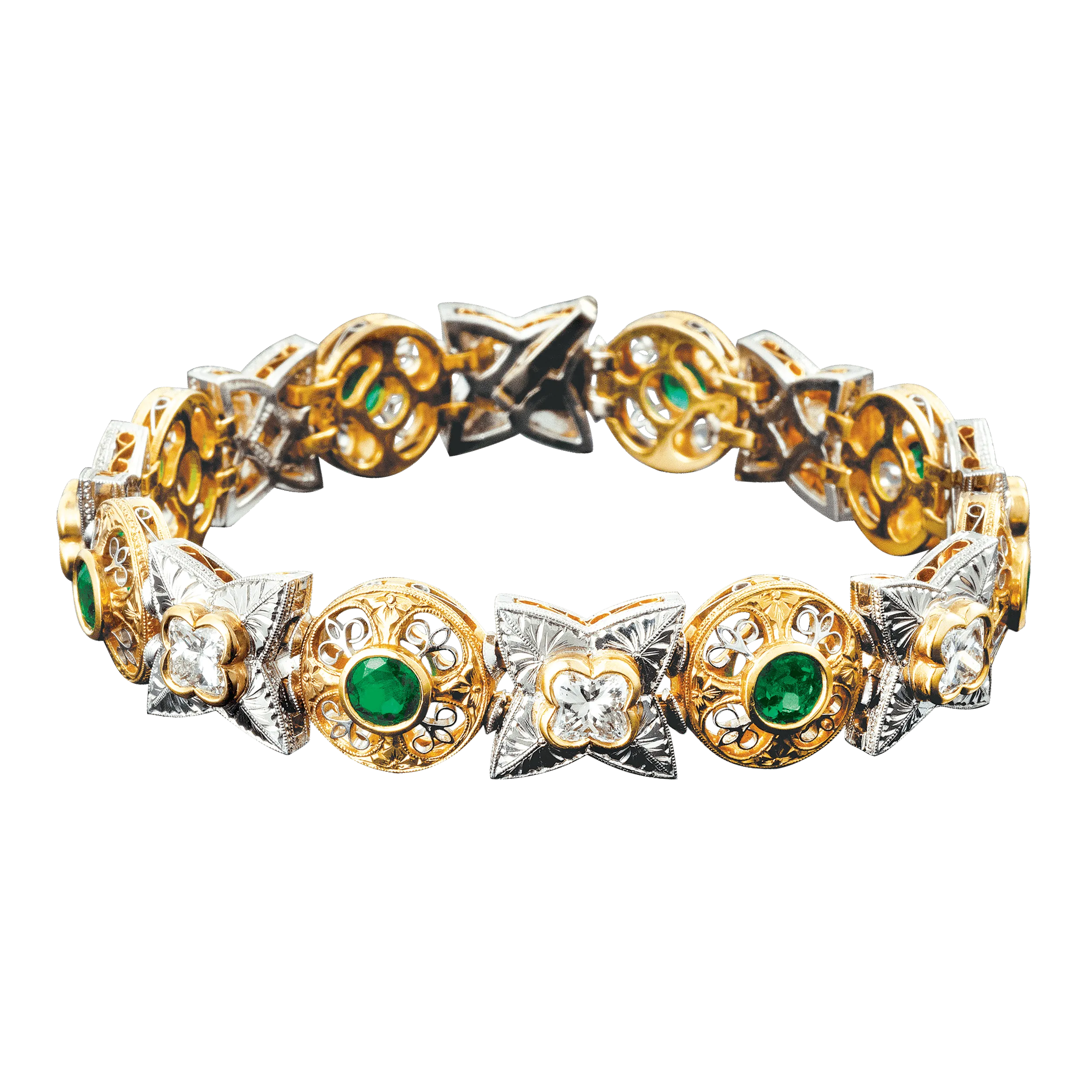 Beaudry Emerald and Diamond Bracelet