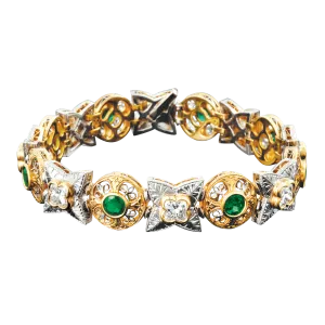 Beaudry Emerald and Diamond Bracelet