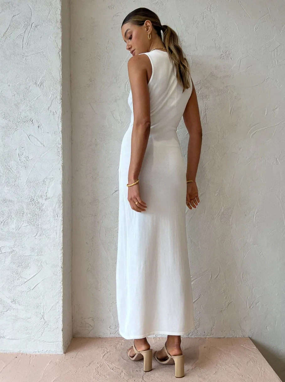 Bec and Bridge Janet Knit Maxi Dress in Ivory