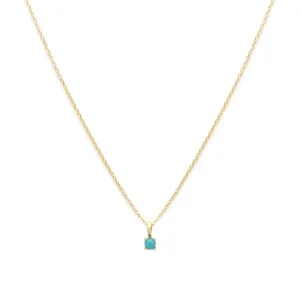 Birthstone Necklace | Gold & Turquoise