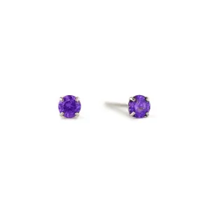 Birthstone Tiny Studs Amethyst