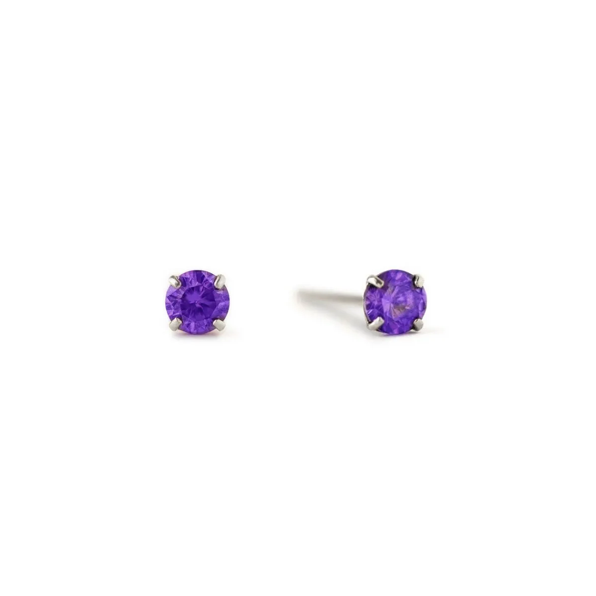 Birthstone Tiny Studs Amethyst