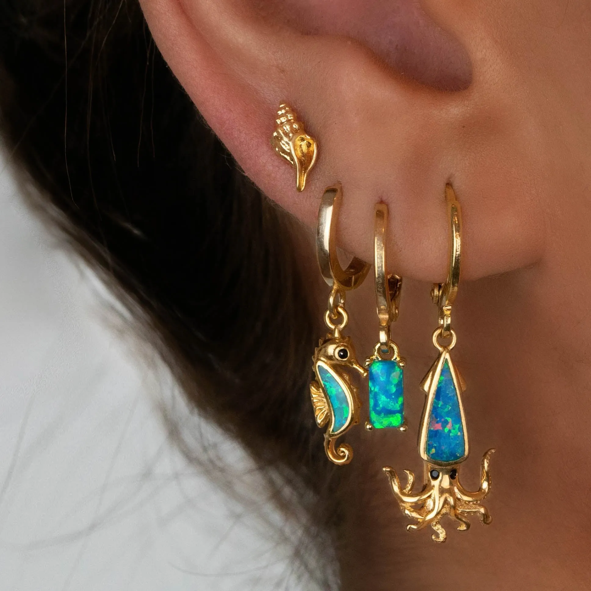 Bohemian Blue Opal Cubic Earring