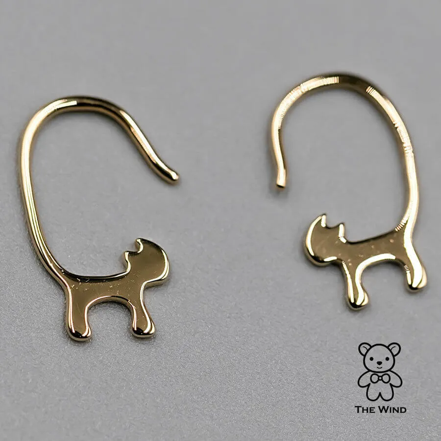 Cat Tail Earrings 18K Yellow Gold Hook Earrings