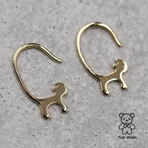 Cat Tail Earrings 18K Yellow Gold Hook Earrings