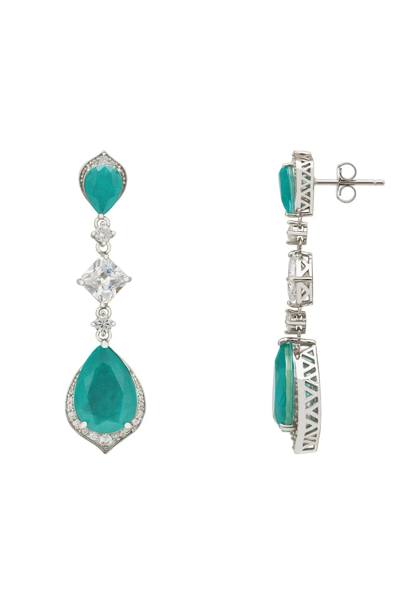 Celeste Teardrop Earrings Paraiba Tourmaline Silver