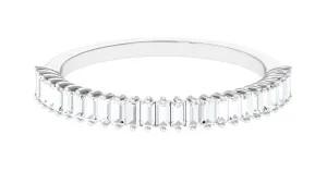 Certified Baguette Moissanite Half Eternity Anniversary Band Ring