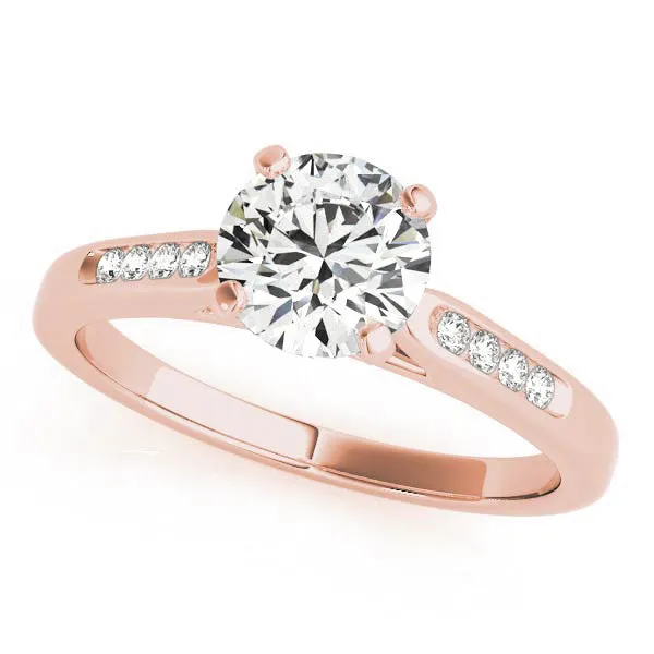 Channel Set Diamond Engagement Ring Moissanite Center - Chloe