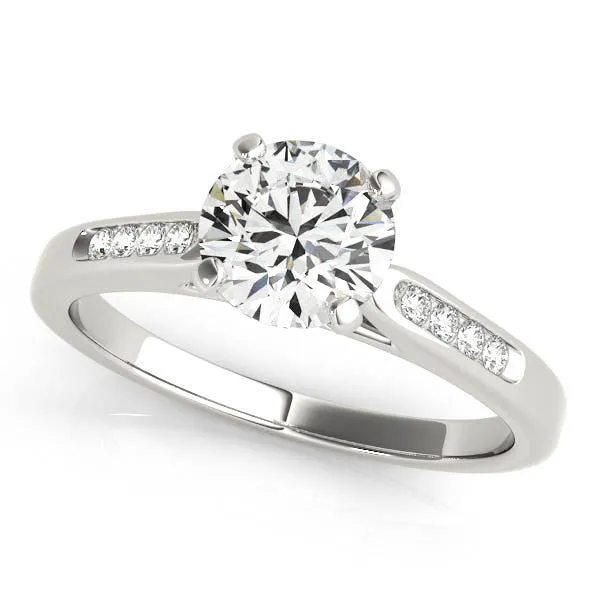 Channel Set Diamond Engagement Ring Moissanite Center - Chloe