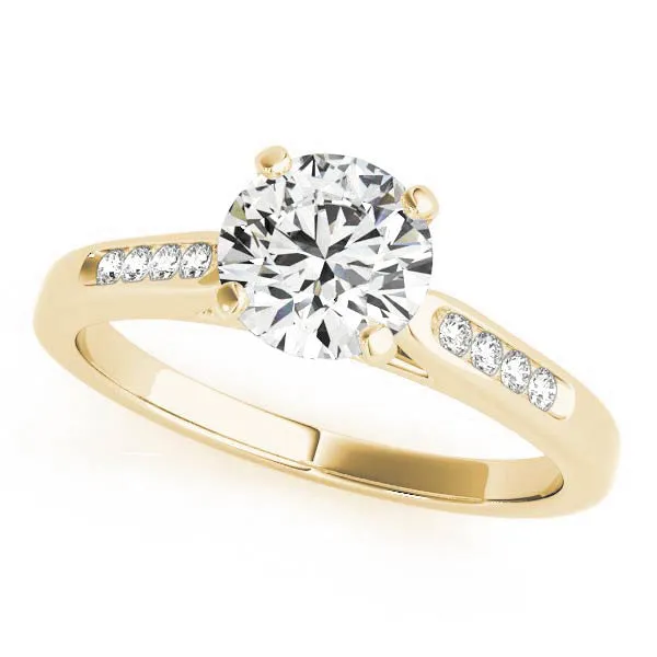 Channel Set Diamond Engagement Ring Moissanite Center - Chloe