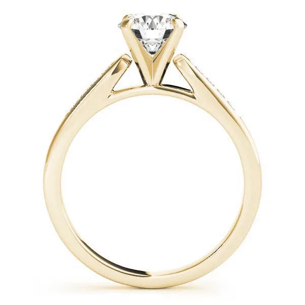 Channel Set Diamond Engagement Ring Moissanite Center - Chloe