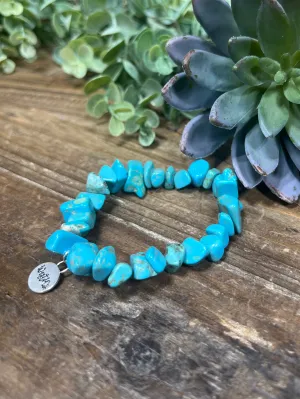 Chaplan Turquoise Stone Stretchy Bracelet