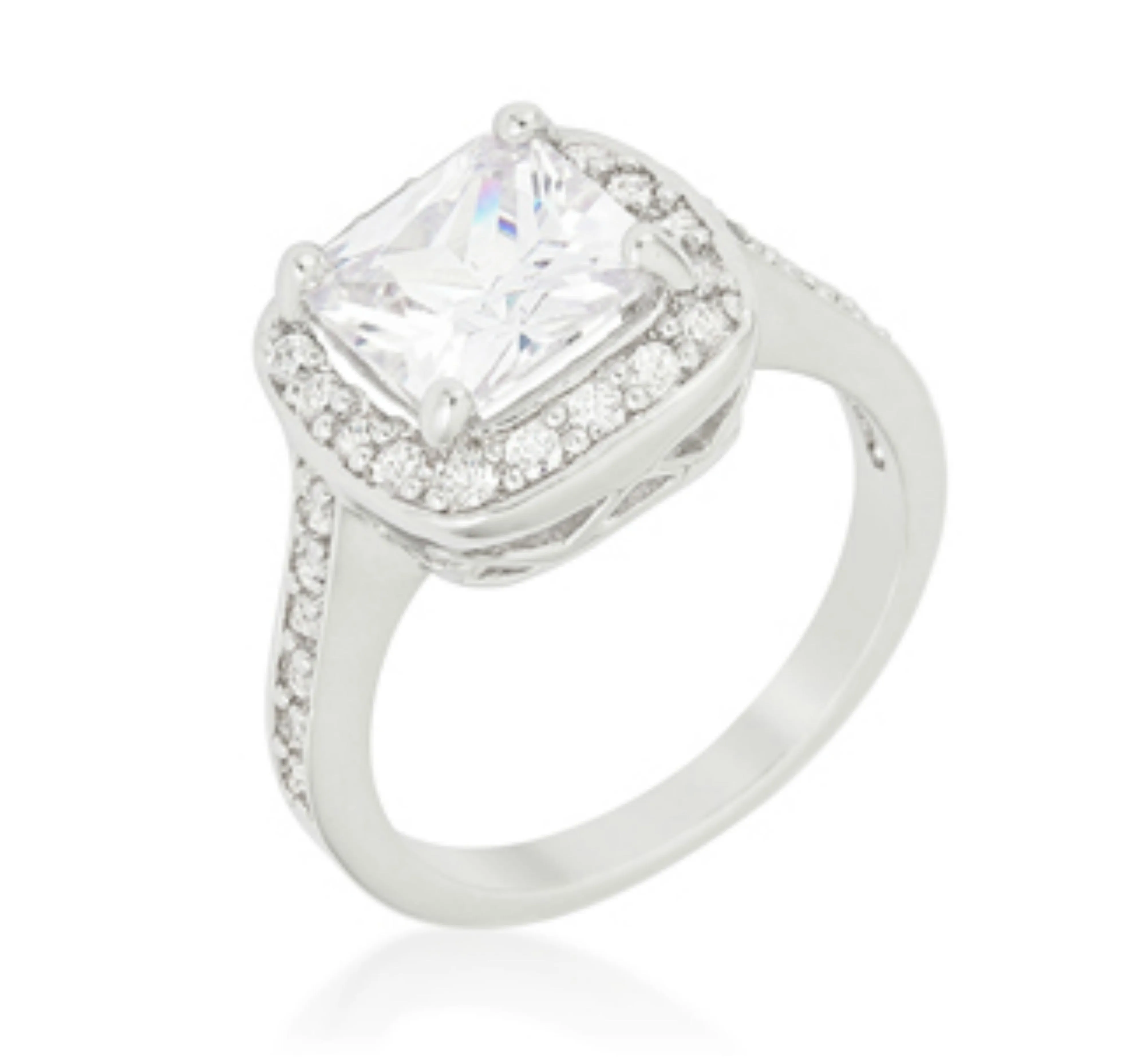 Clarissa 4.1ct Cushion Halo Engagement Ring | 5ct