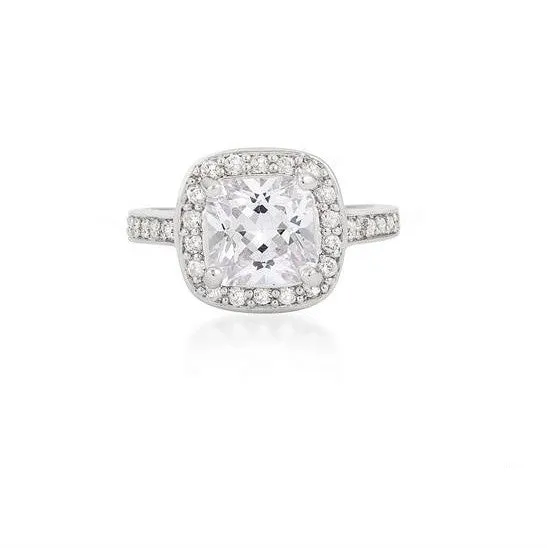 Clarissa 4.1ct Cushion Halo Engagement Ring | 5ct