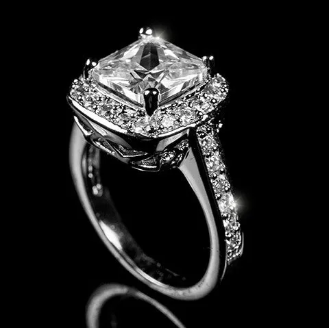 Clarissa 4.1ct Cushion Halo Engagement Ring | 5ct