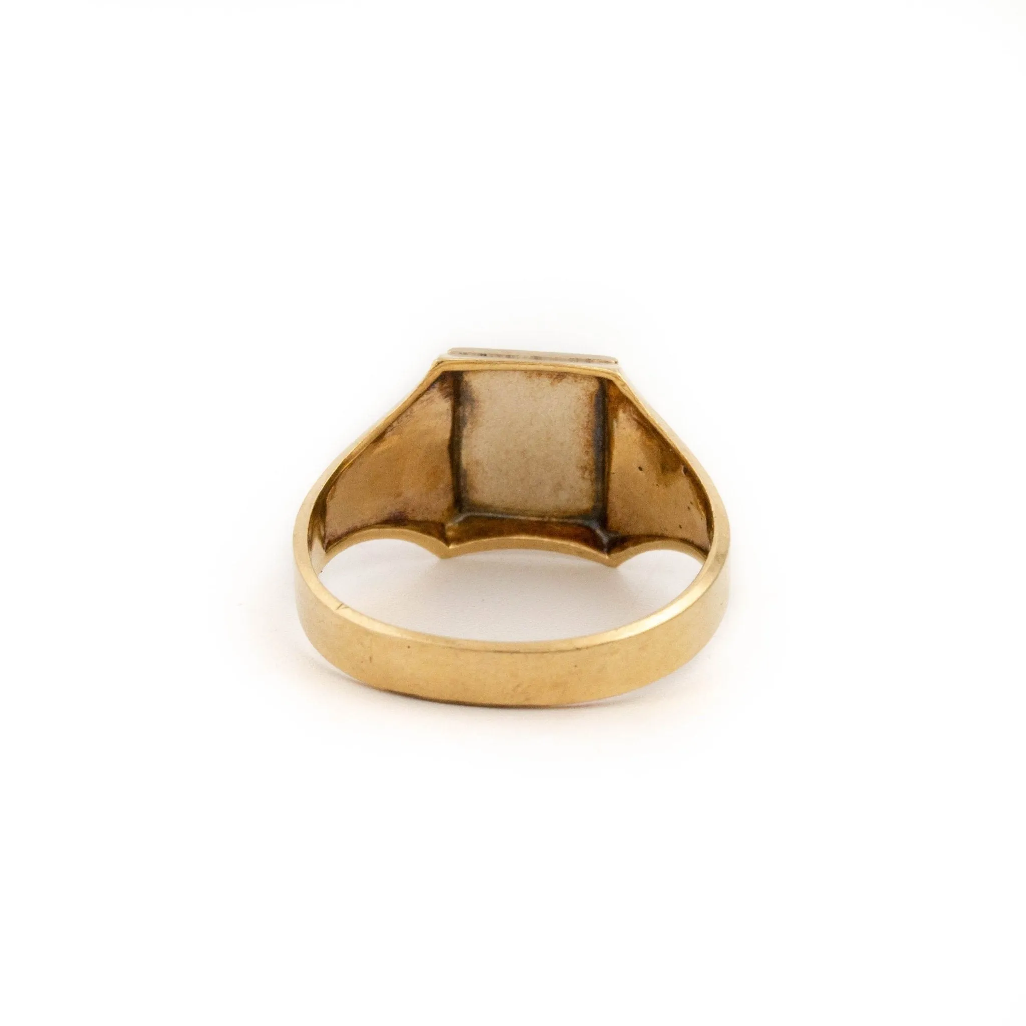 Classic 10 KT Gold Cursive Signet Ring