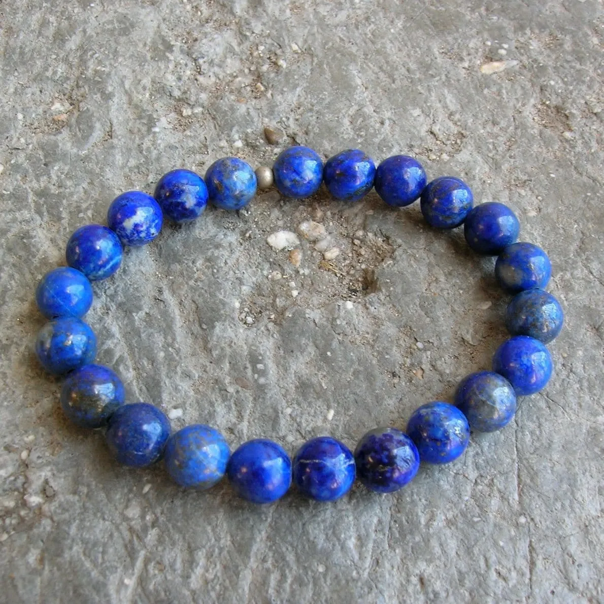 Compassion - Sixth Chakra, Genuine Lapis Lazuli Gemstone Mala Bracelet