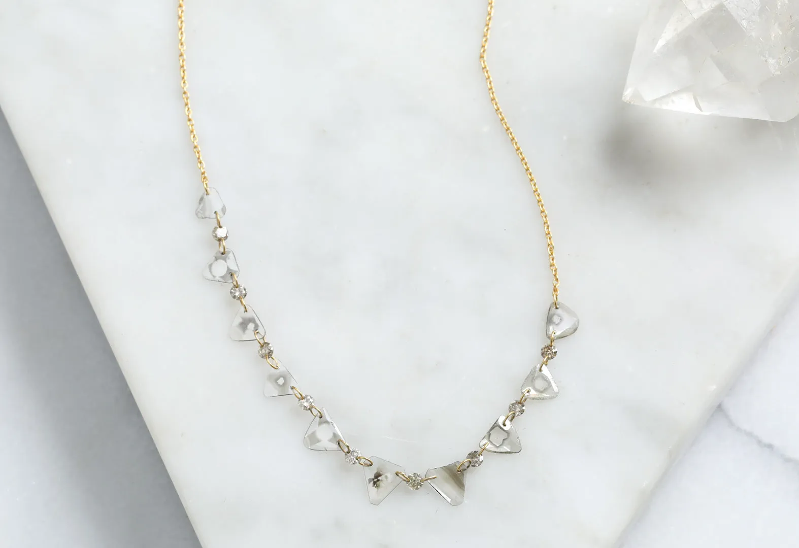 Custom Diamond Slice Pennant Necklace