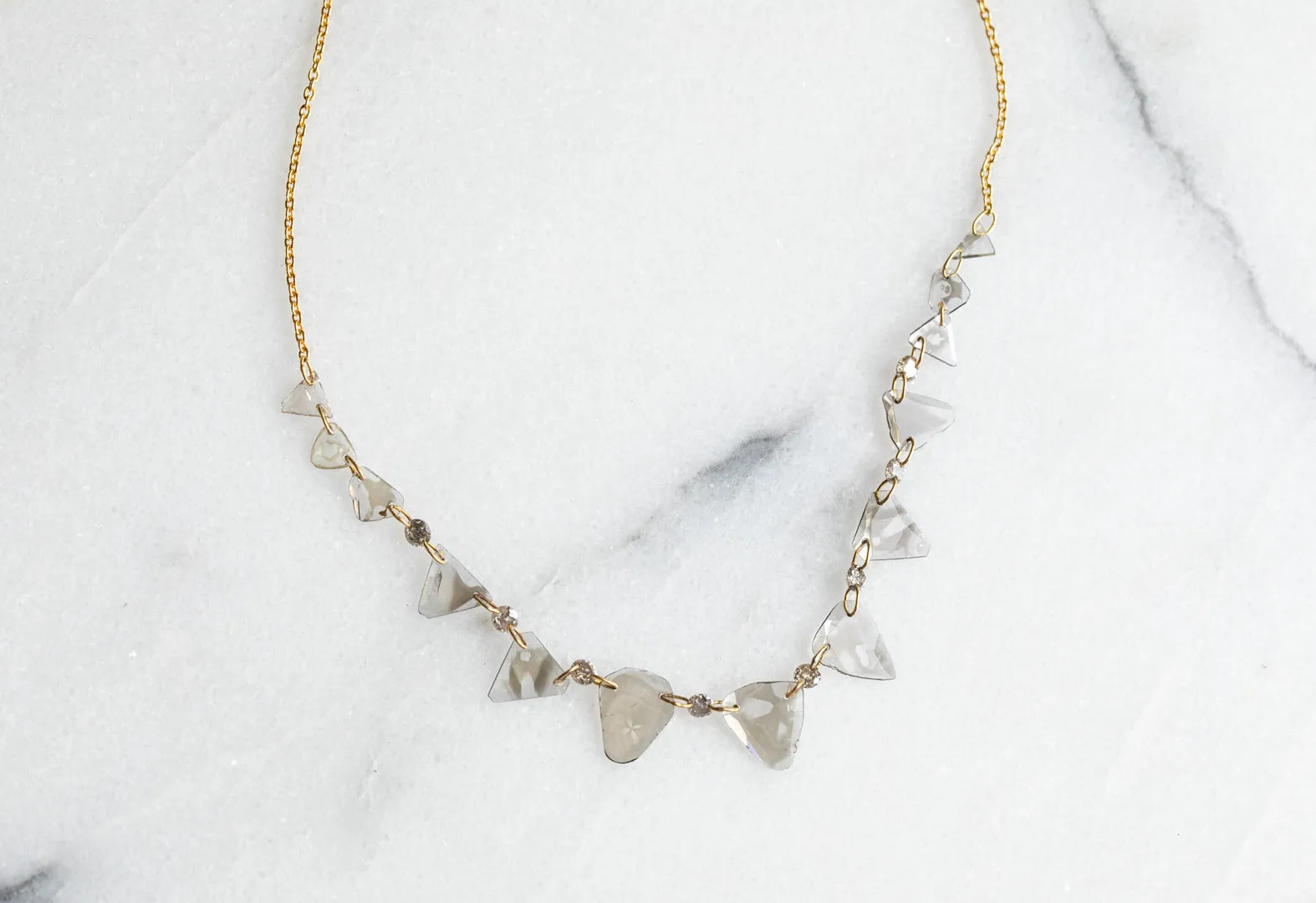 Custom Diamond Slice Pennant Necklace