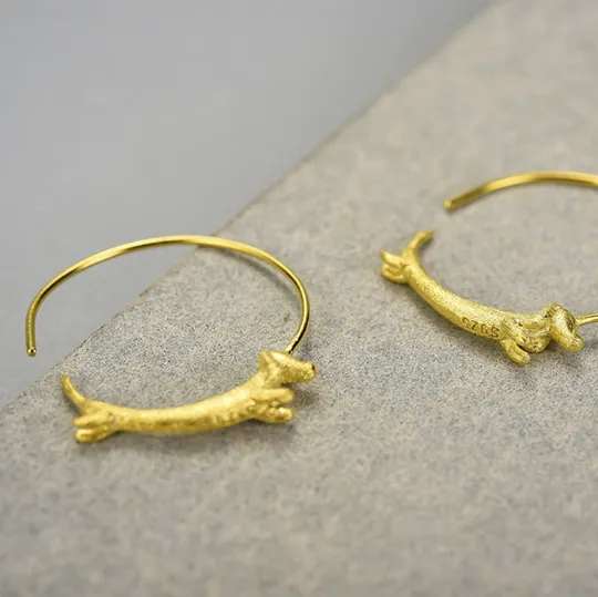 Dachshund Hoop Earrings