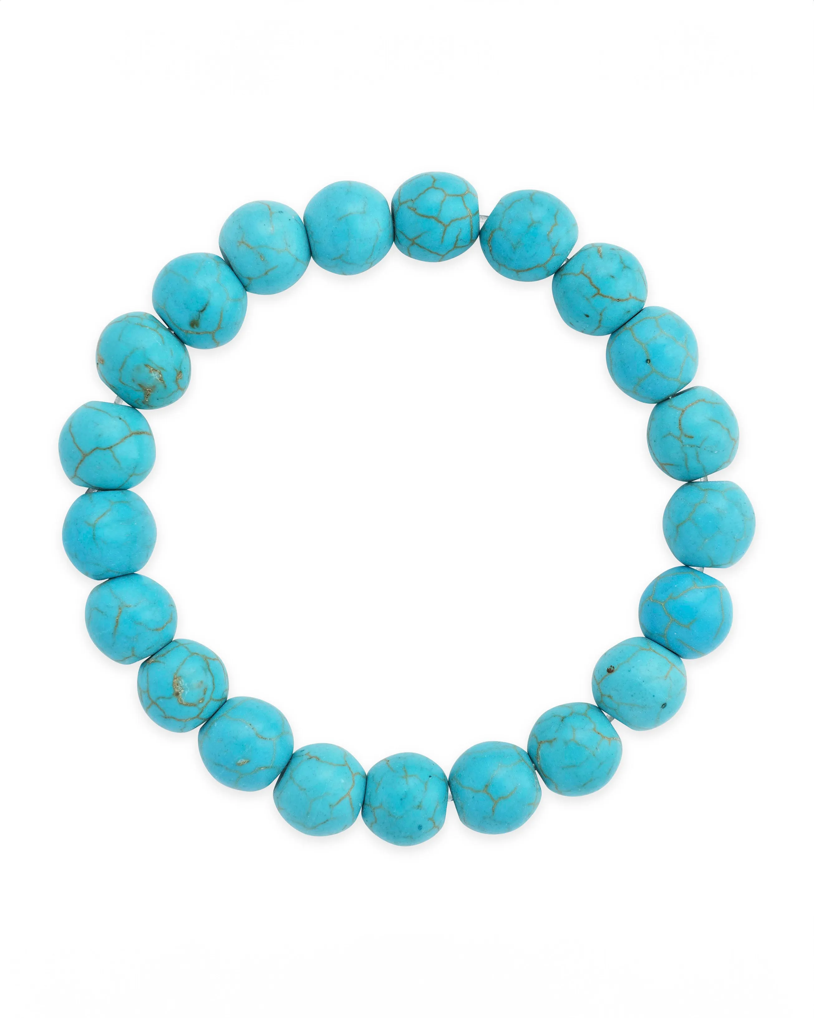 Dark Turquoise Beaded Stretch Bracelet