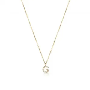 Diamond Jewellery 18ct Gold Initial Necklace NDQ154/G