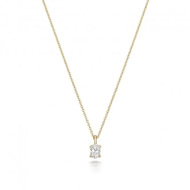 Diamond Jewellery 18ct Gold Oval-Cut Diamond Necklace NDQ157