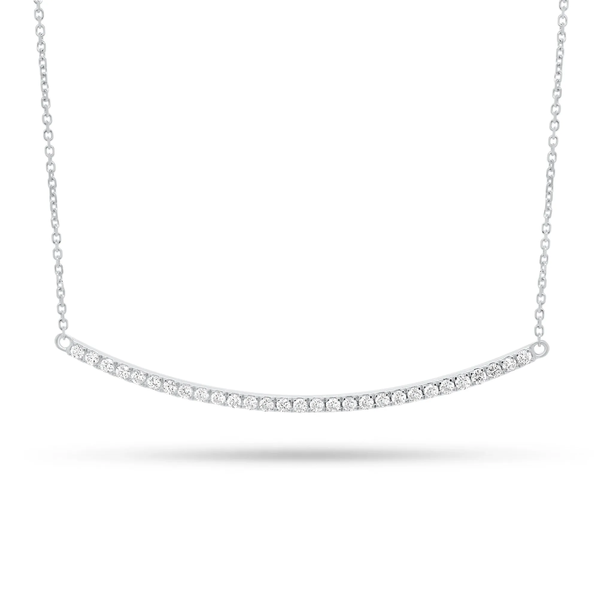 Diamond Long Curved Bar Necklace